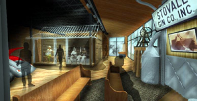 Rendering of new exhibit for Muddy Waters Addition.